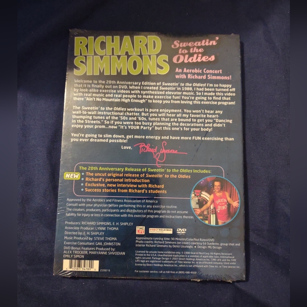 Richard Simmons Vol. 1-Sweatin to‎ the Oldies (DVD) Nostalgia Brand New - Picture 2 of 2